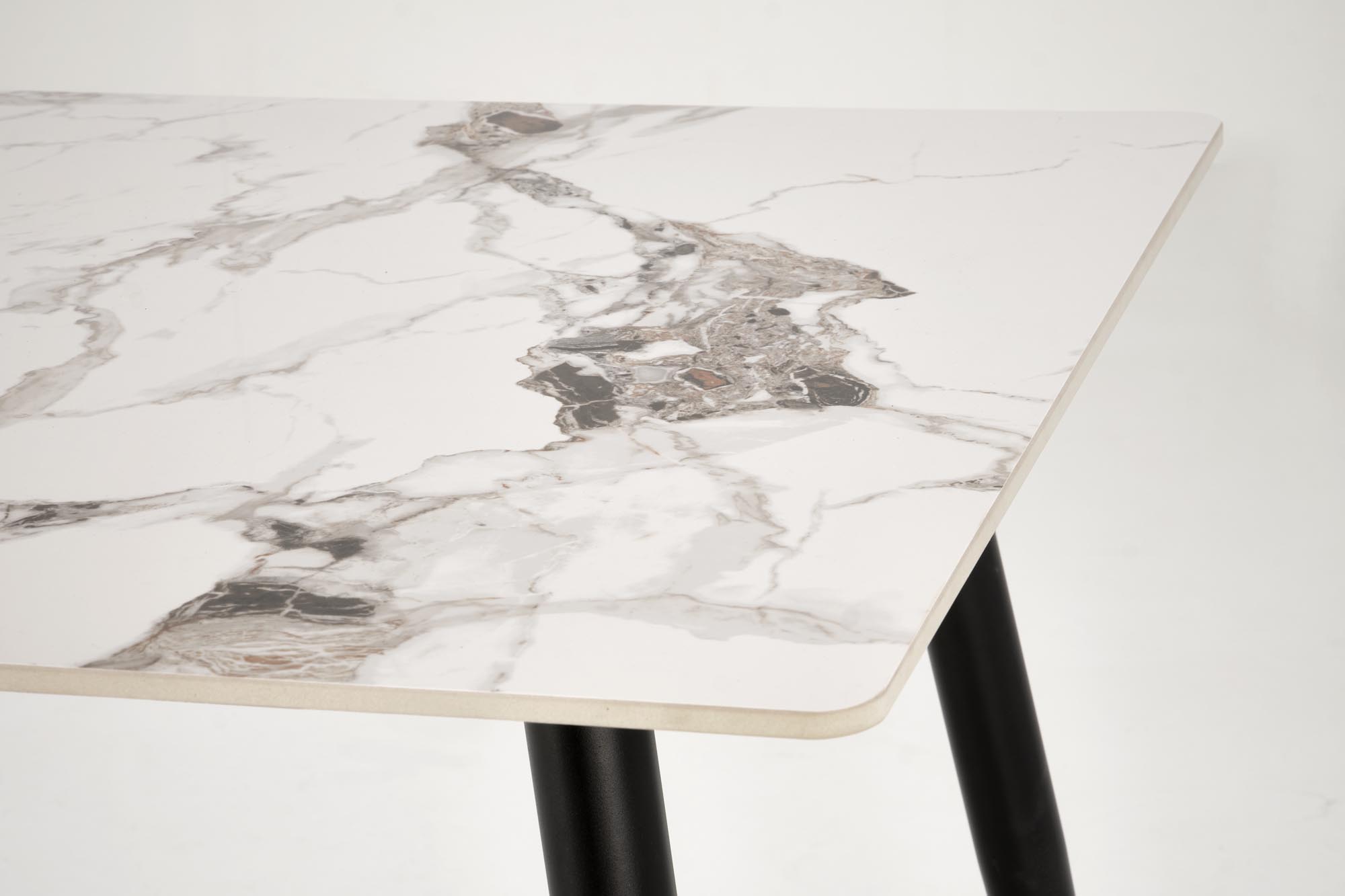 EMILIO 140 table, color: top - white marble, legs - black - Image 13