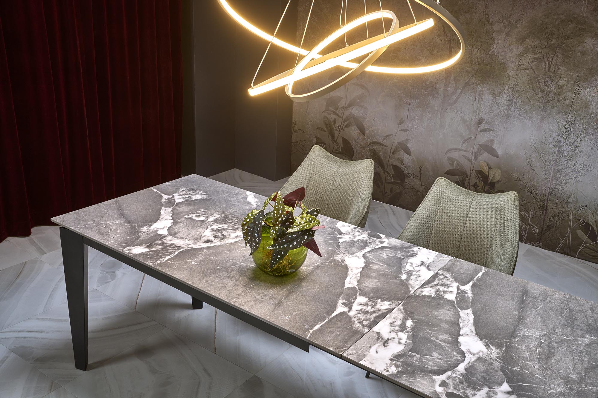FELIX extension table, grey marble / black - Image 14