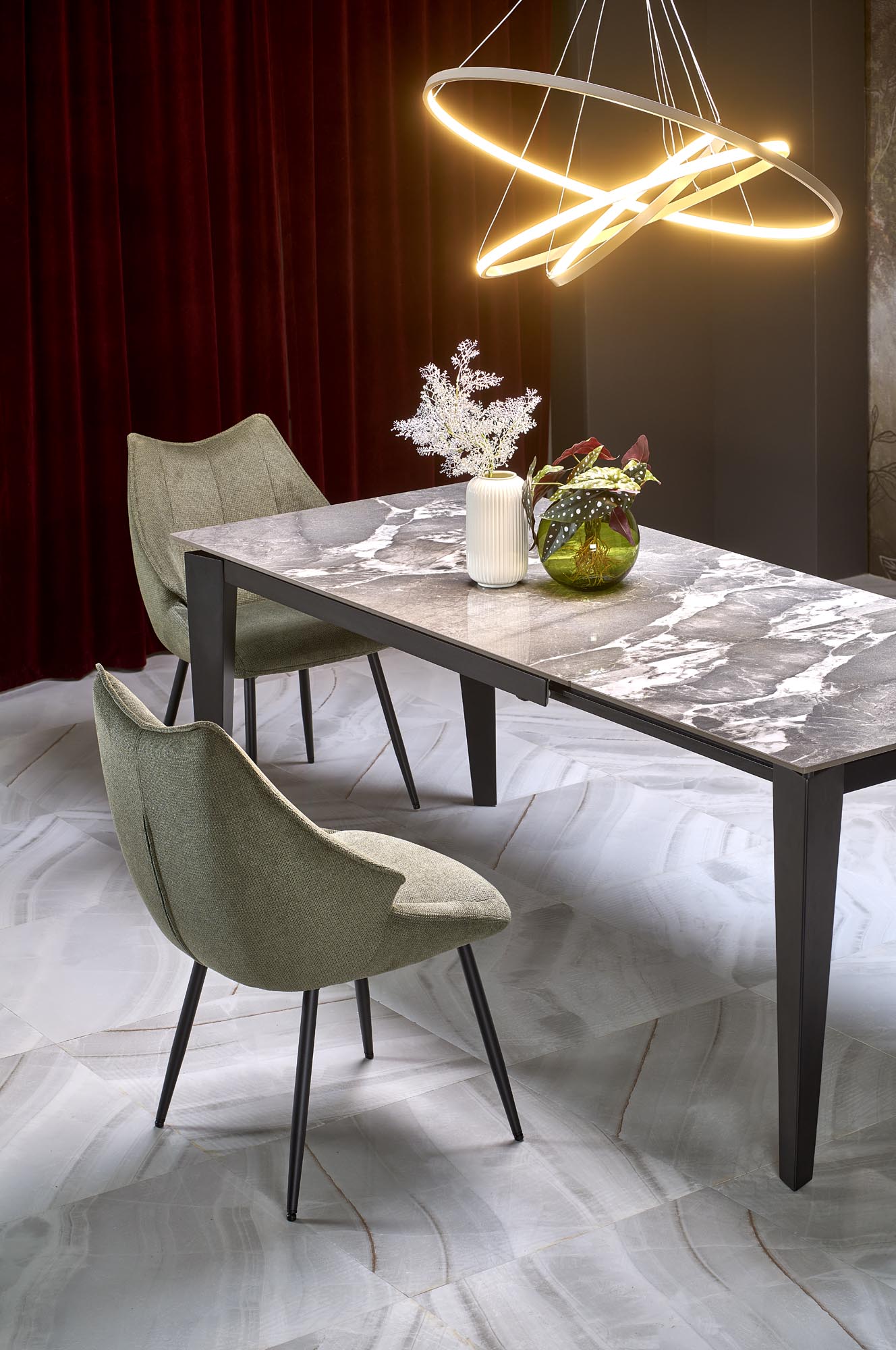 FELIX extension table, grey marble / black - Image 15