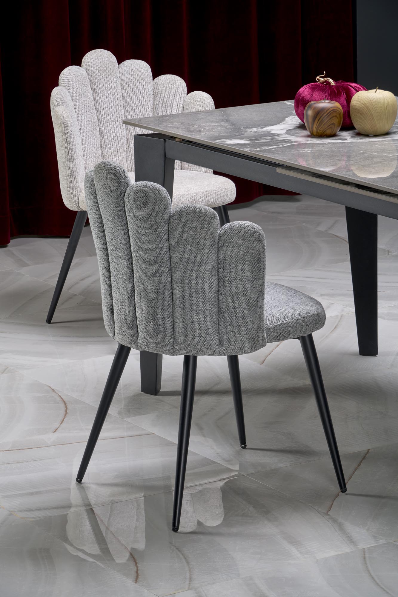 FELIX extension table, grey marble / black - Image 17