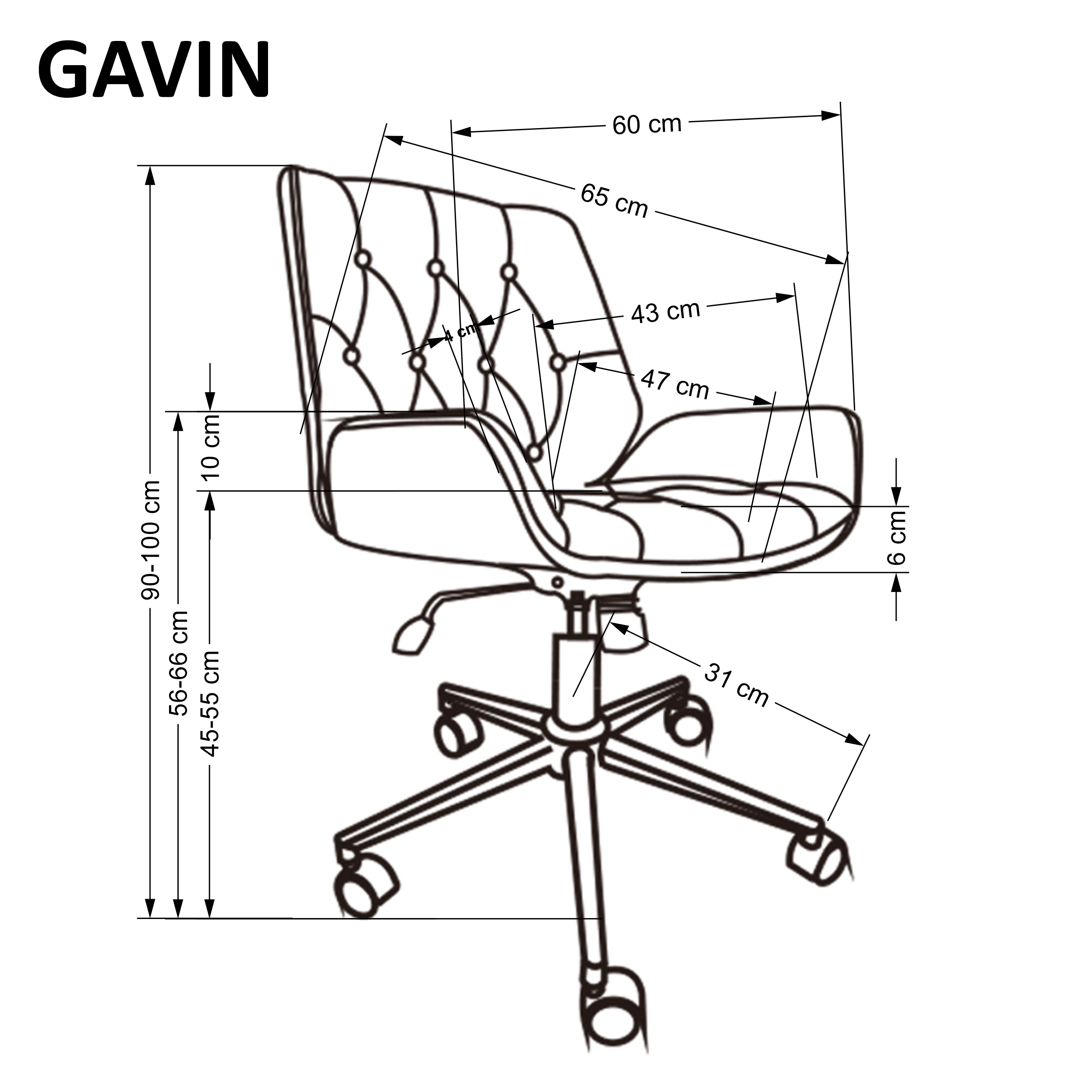 GAVIN chair, walnut / black - Image 6