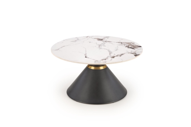 GORETTI coffee table, white marble / black