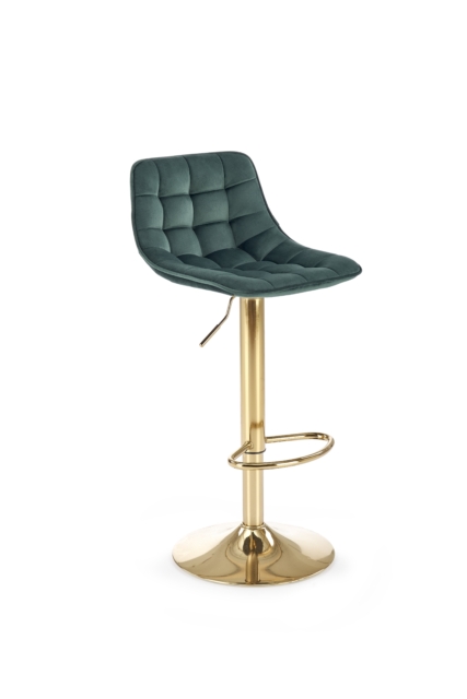 H120 bar stool, gold / dark green