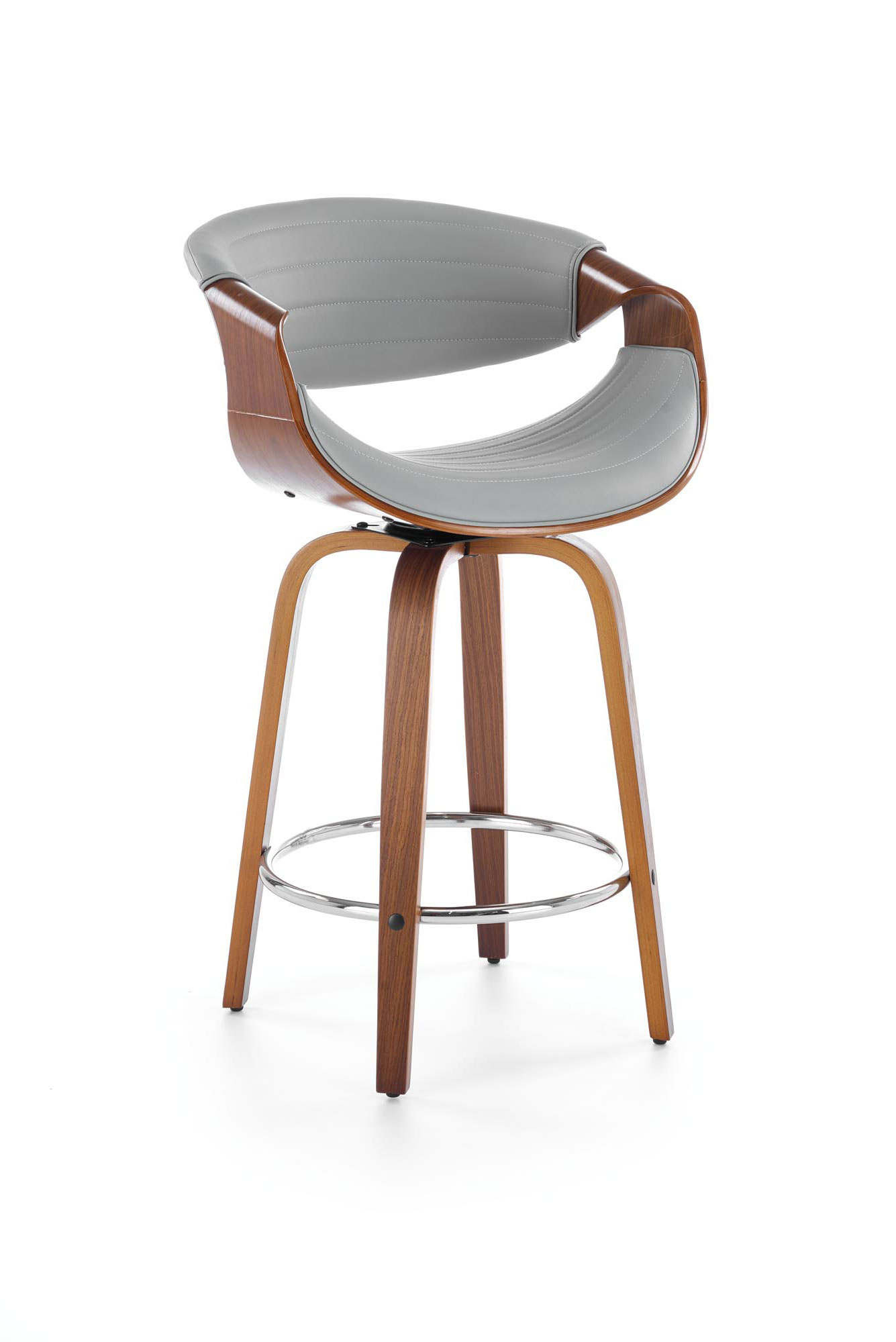 H123 bar stool, grey / walnut