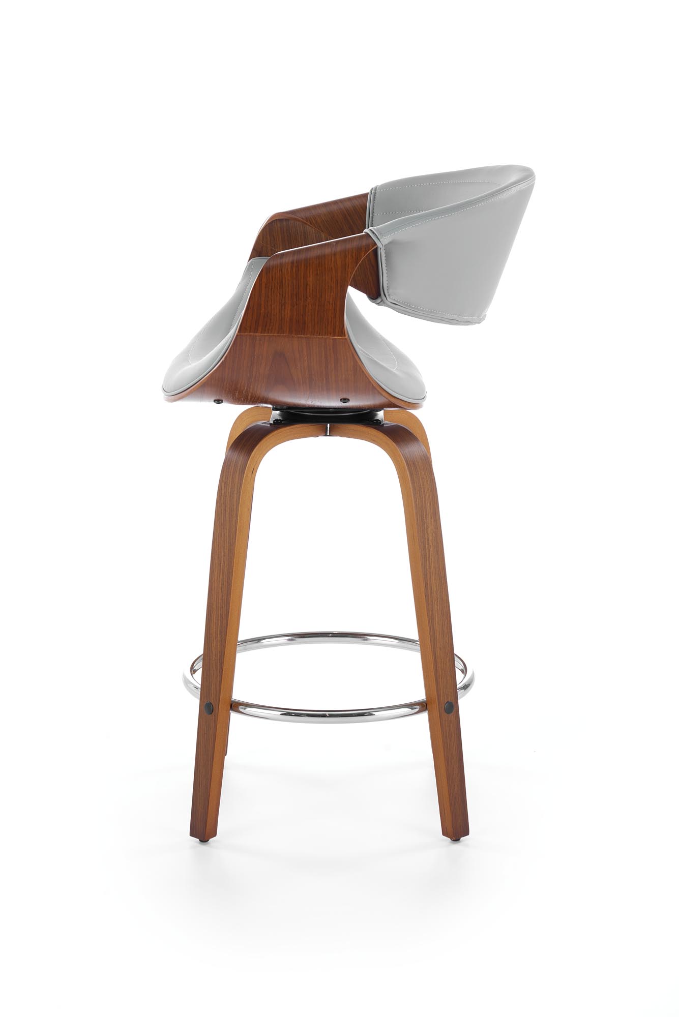 H123 bar stool, grey / walnut - Image 5