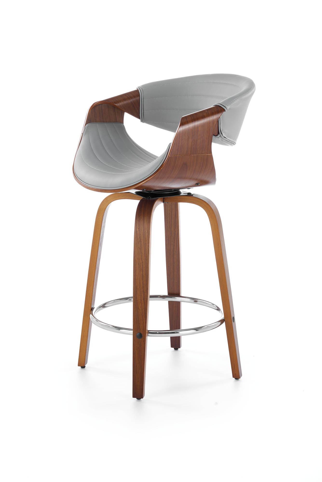 H123 bar stool, grey / walnut - Image 6
