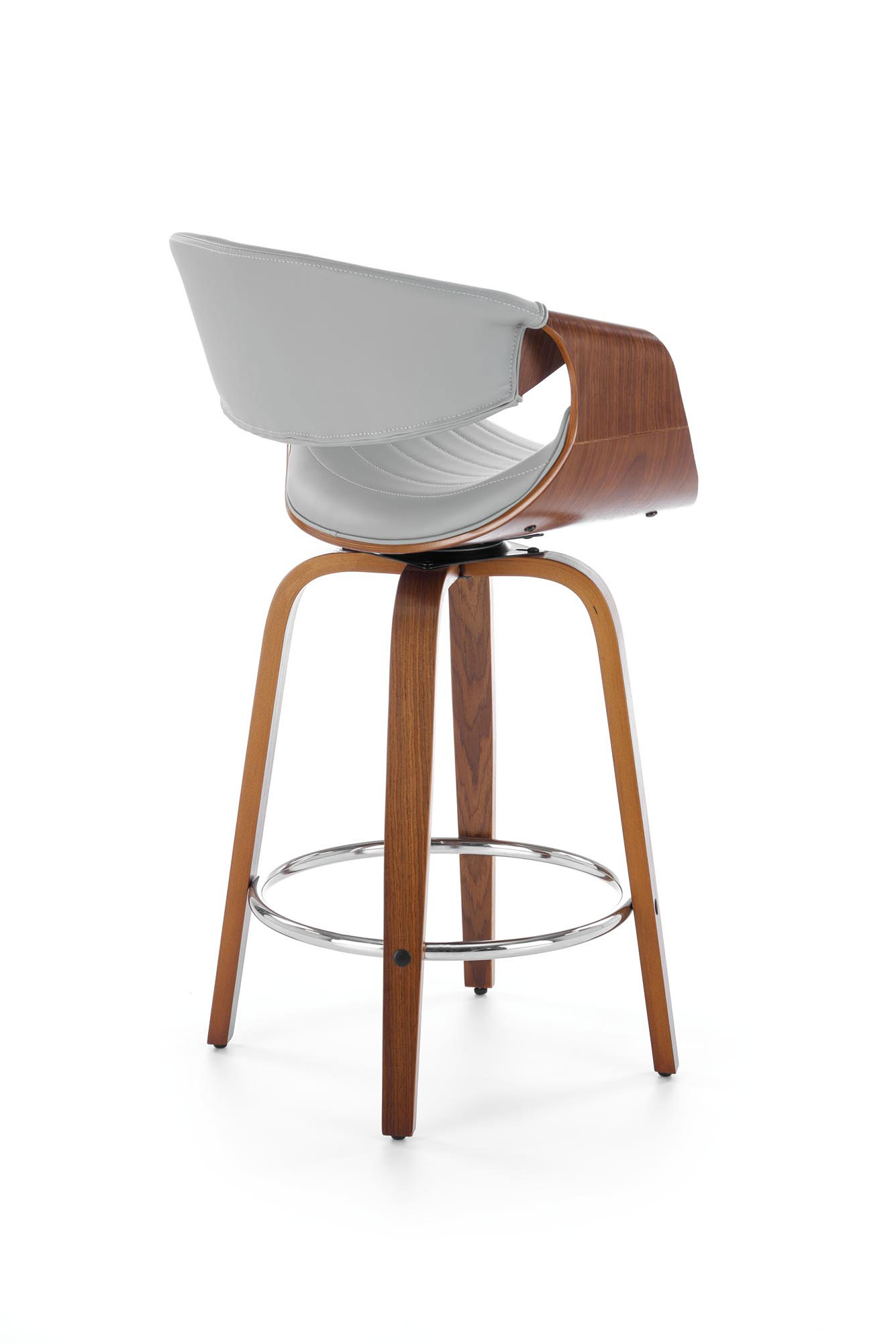 H123 bar stool, grey / walnut - Image 7