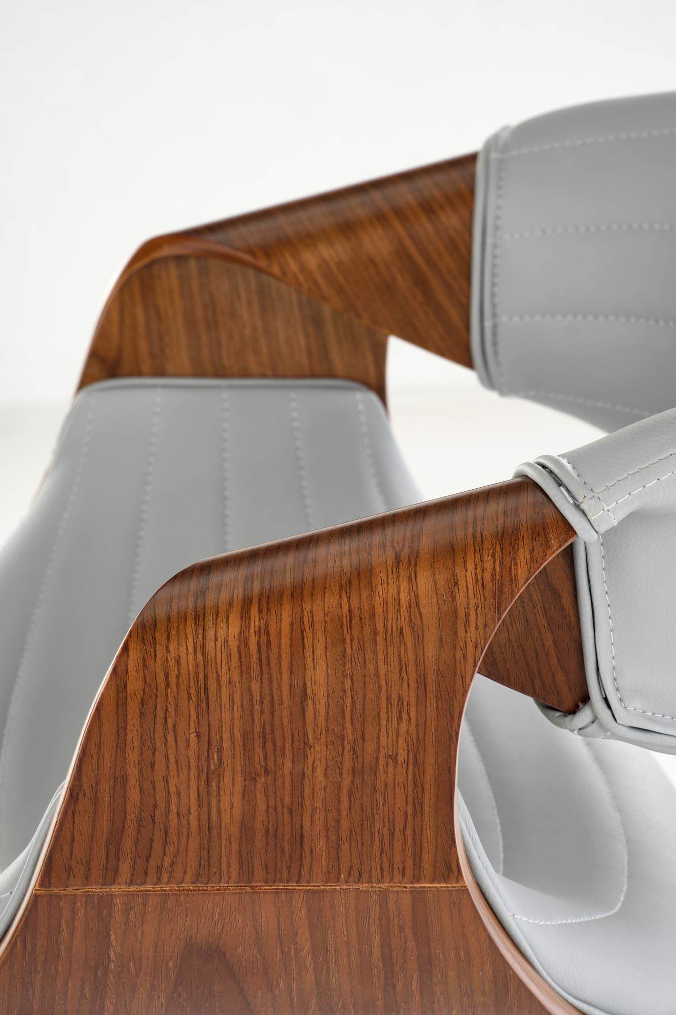H123 bar stool, grey / walnut - Image 8