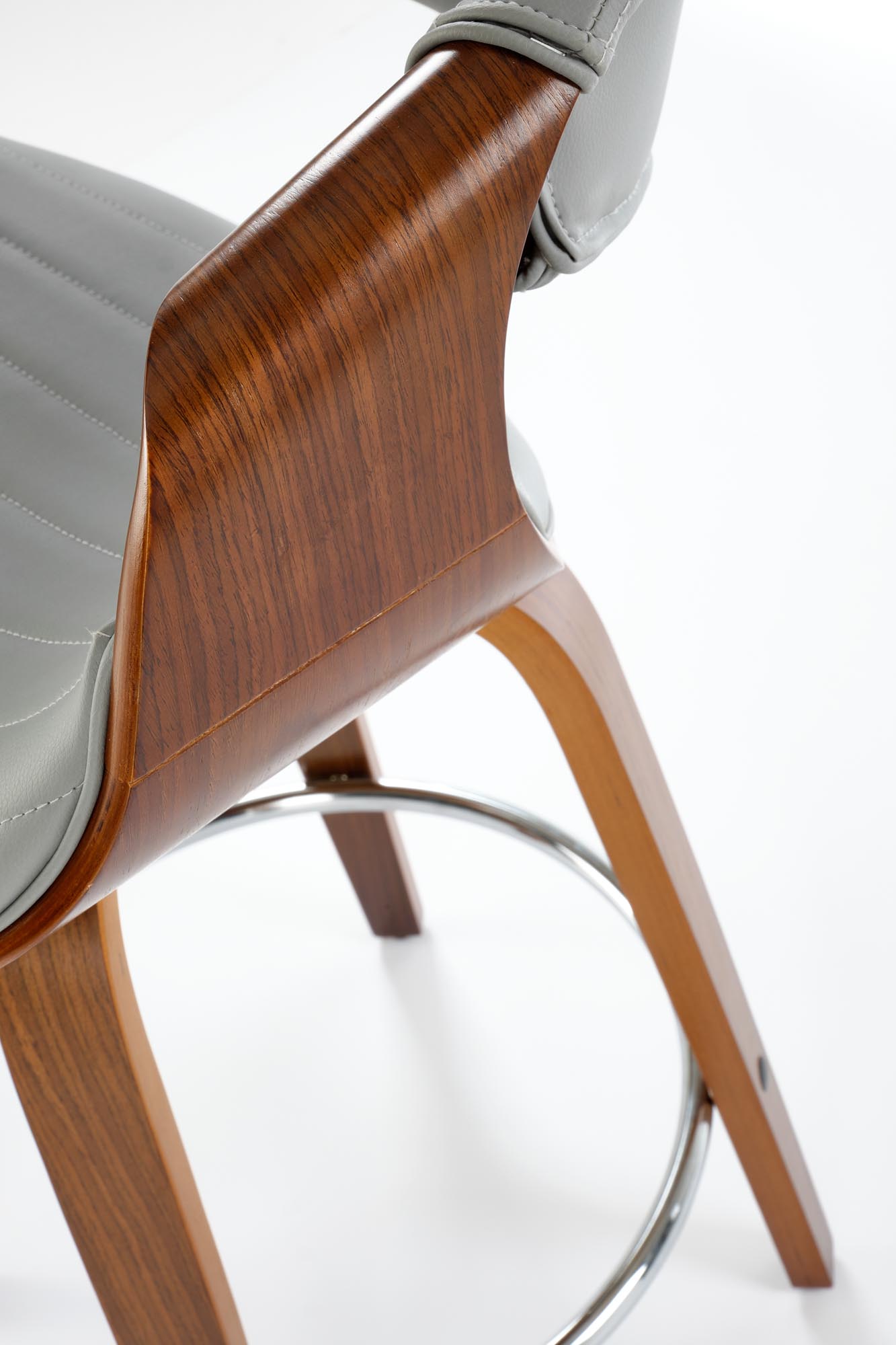 H123 bar stool, grey / walnut - Image 10