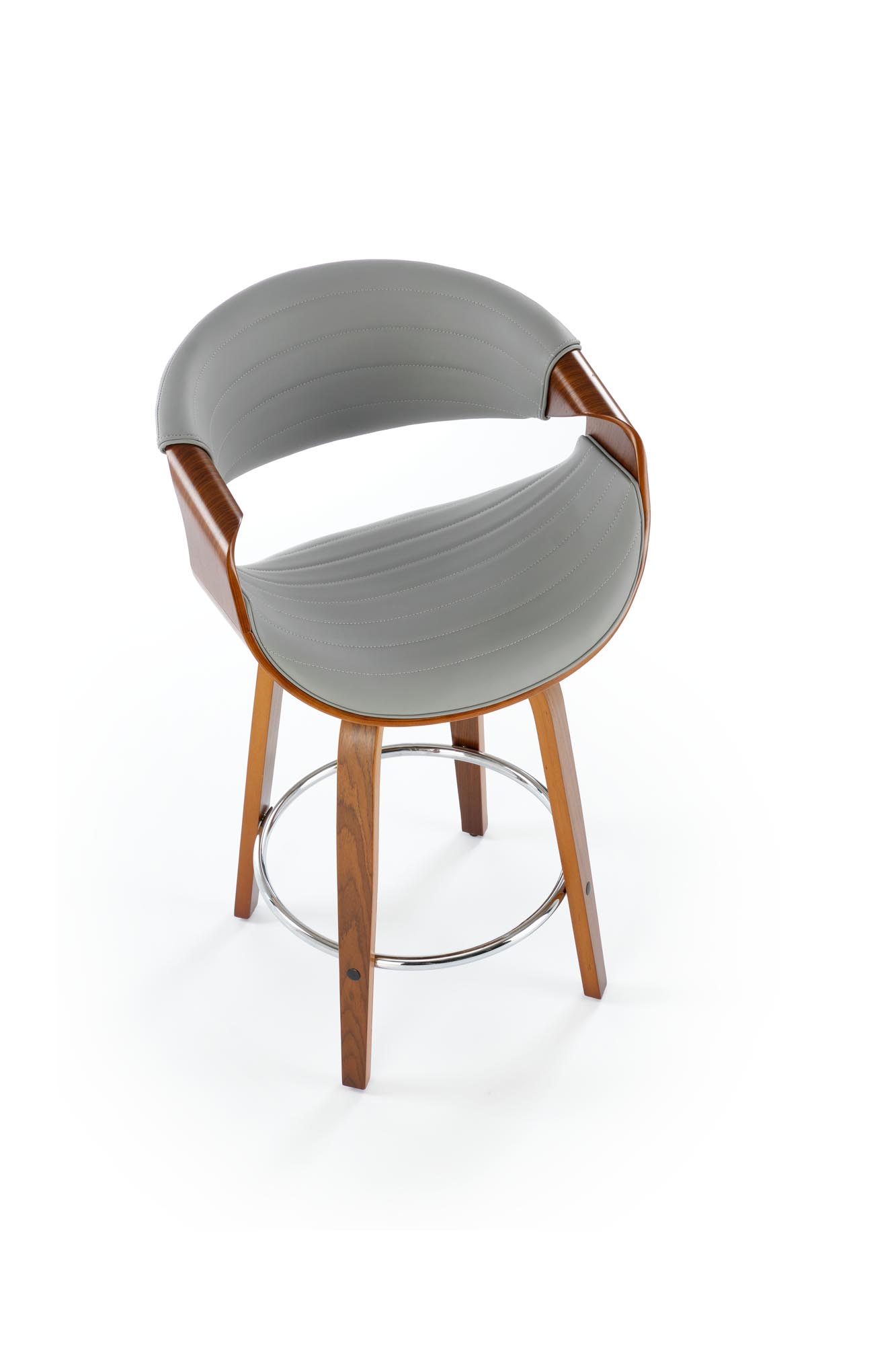 H123 bar stool, grey / walnut - Image 12