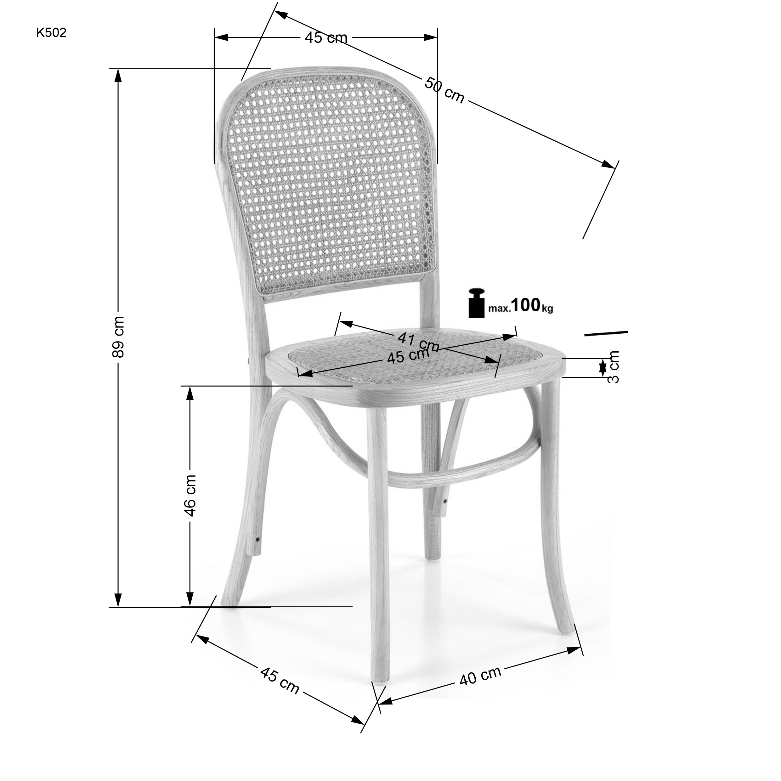 K502 chair, natural - Image 4