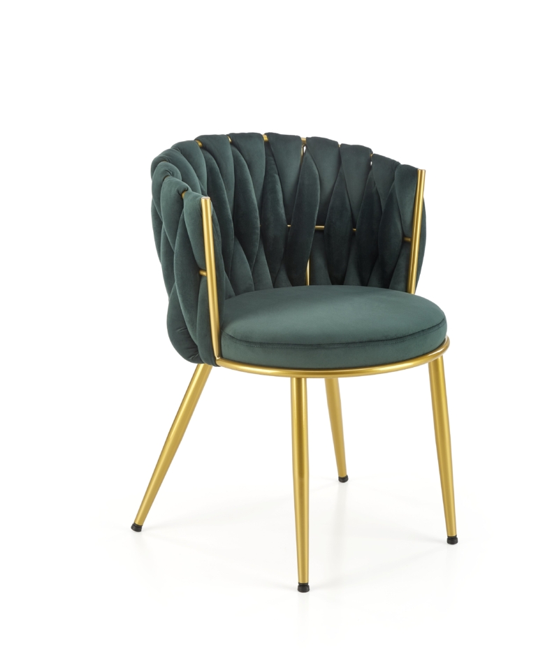 K517 chair, dark green / gold