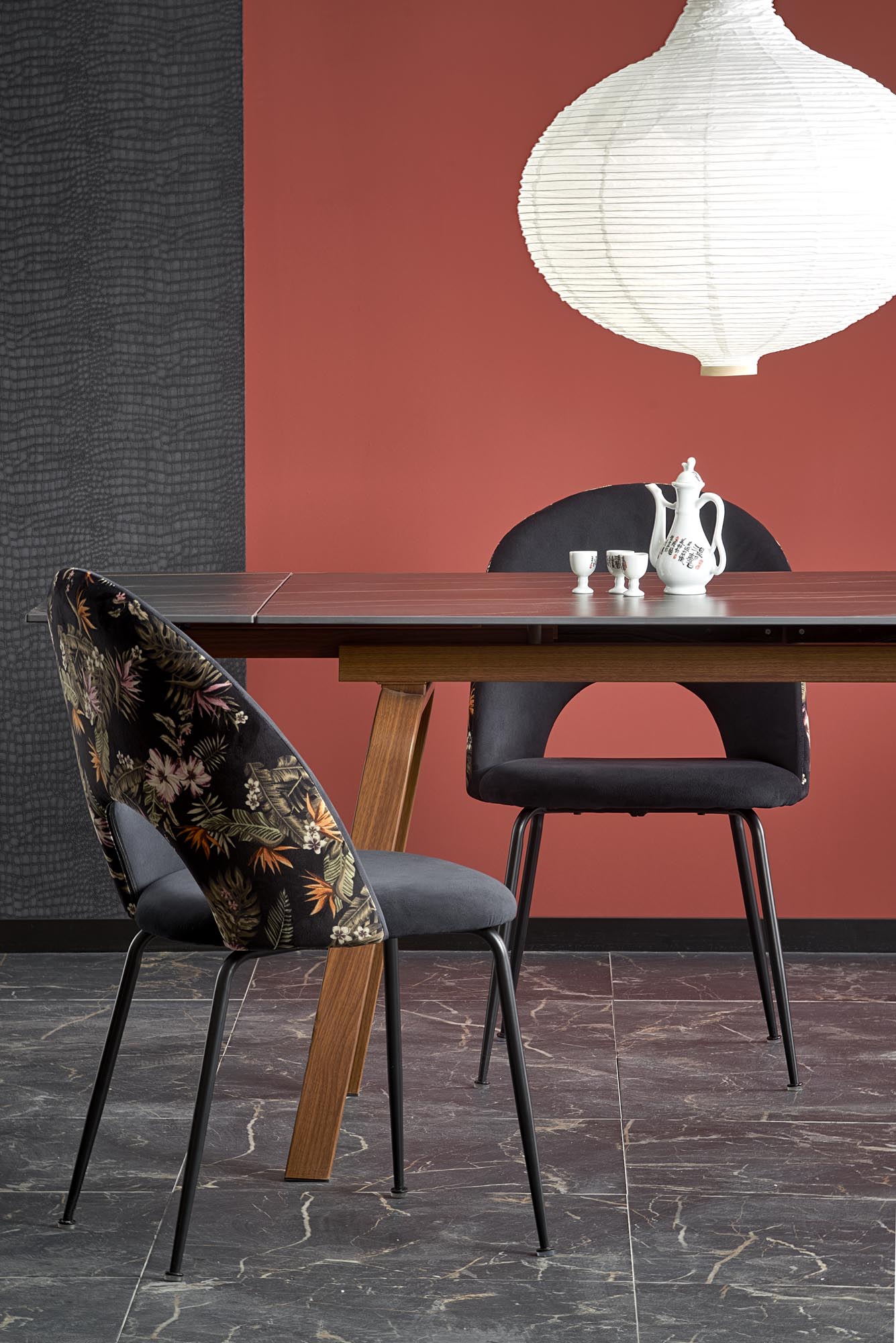 LOZANO extension table, black marble / walnut - Image 13