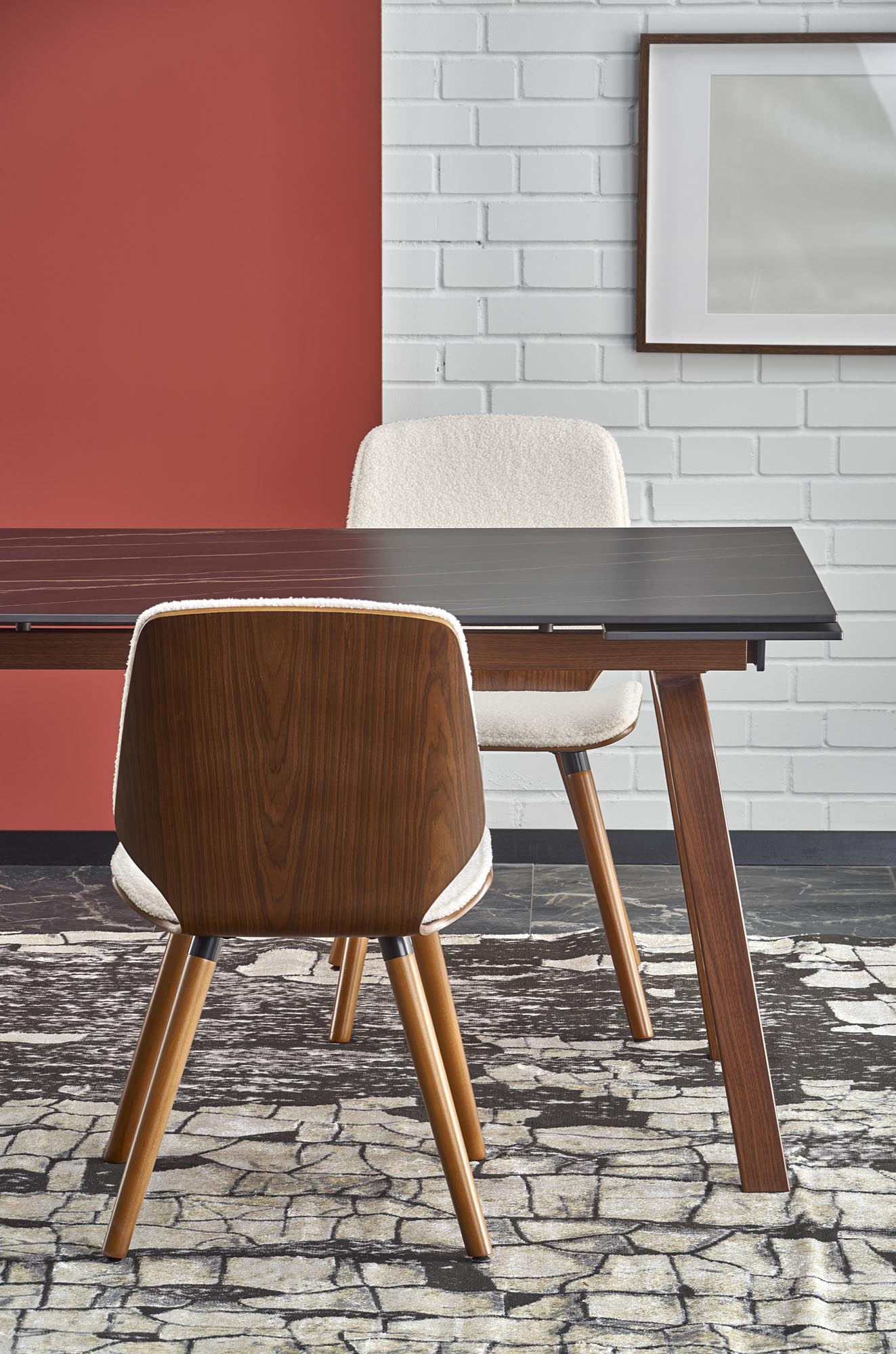 LOZANO extension table, black marble / walnut - Image 16