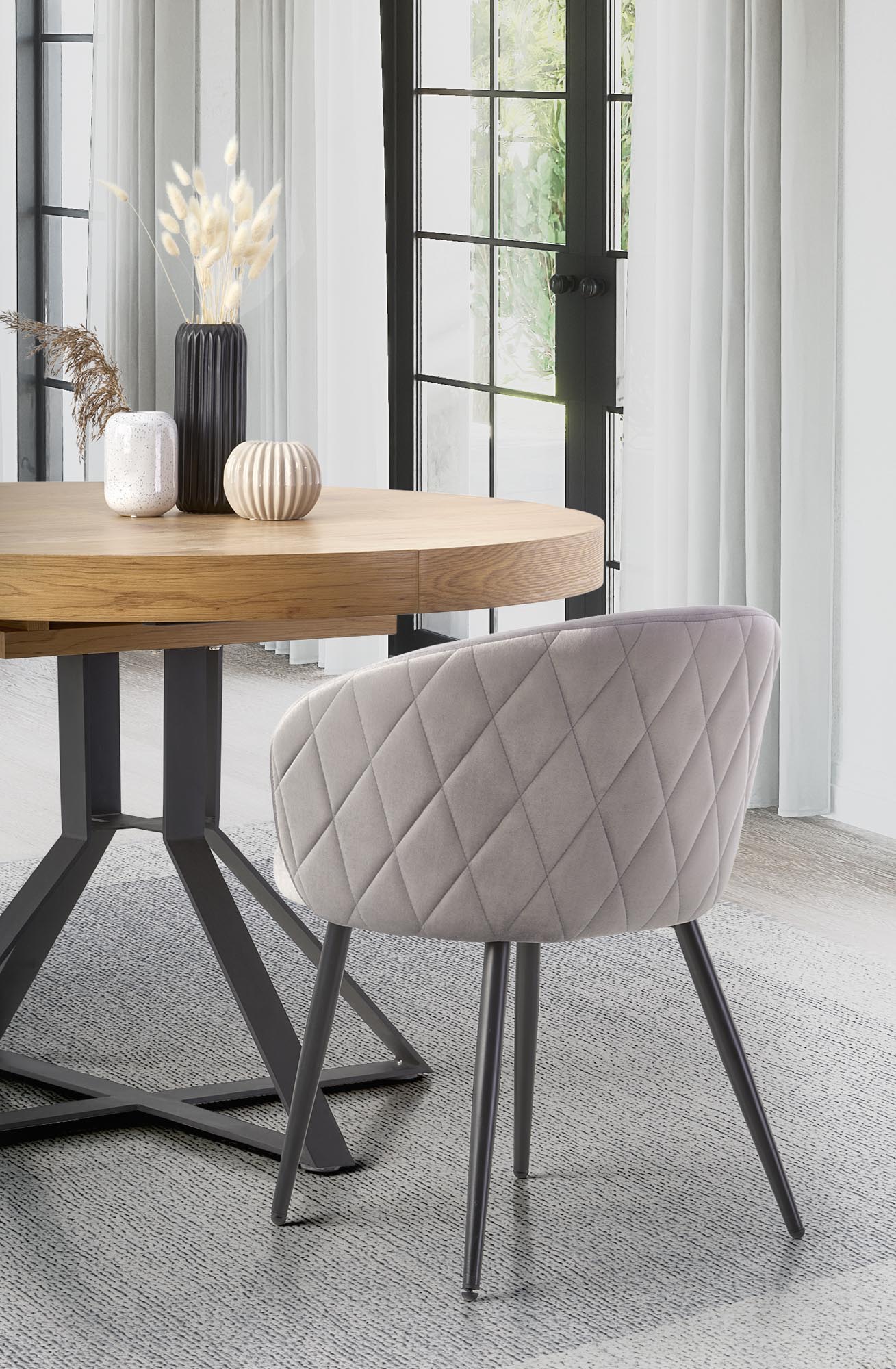 MERCY extension table, color: top - golden oak, legs - black - Image 10