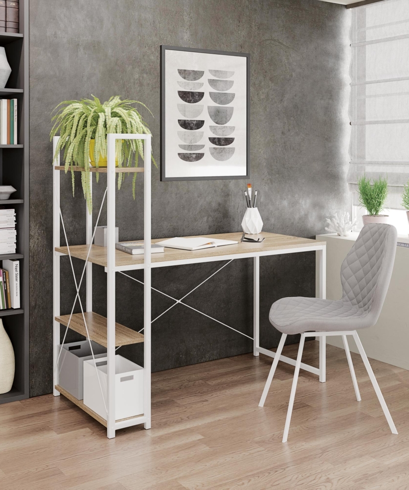 NARVIK B1 desk white / sonoma oak
