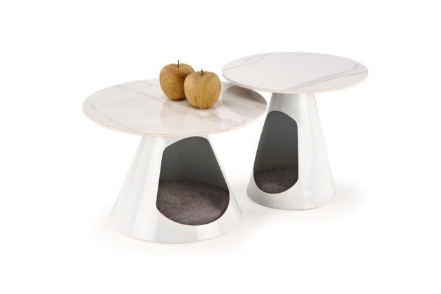 OSARIO coffee table, white marble / white