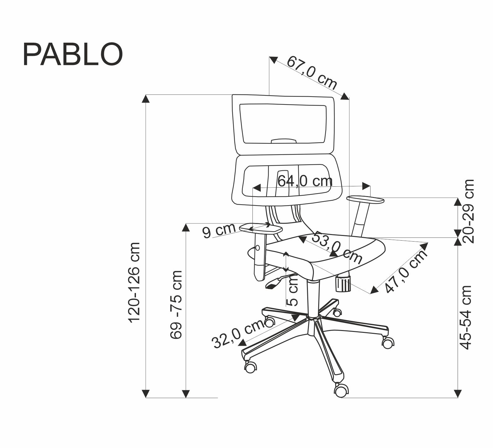PABLO office chair, black / grey - Image 5