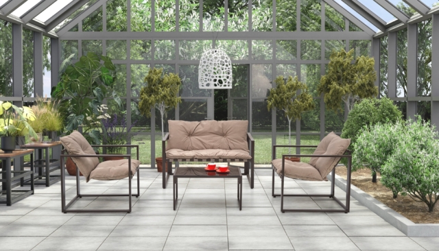 SHARK garden set (sofa + 2 chairs + coffee tables), d.brown / cappuccino