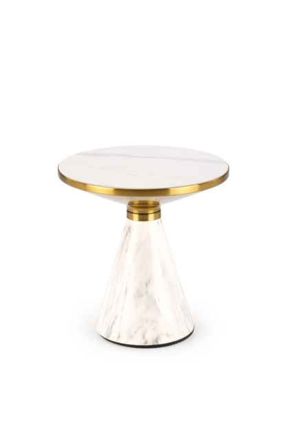 TALBI coffee table, white marble / white / gold