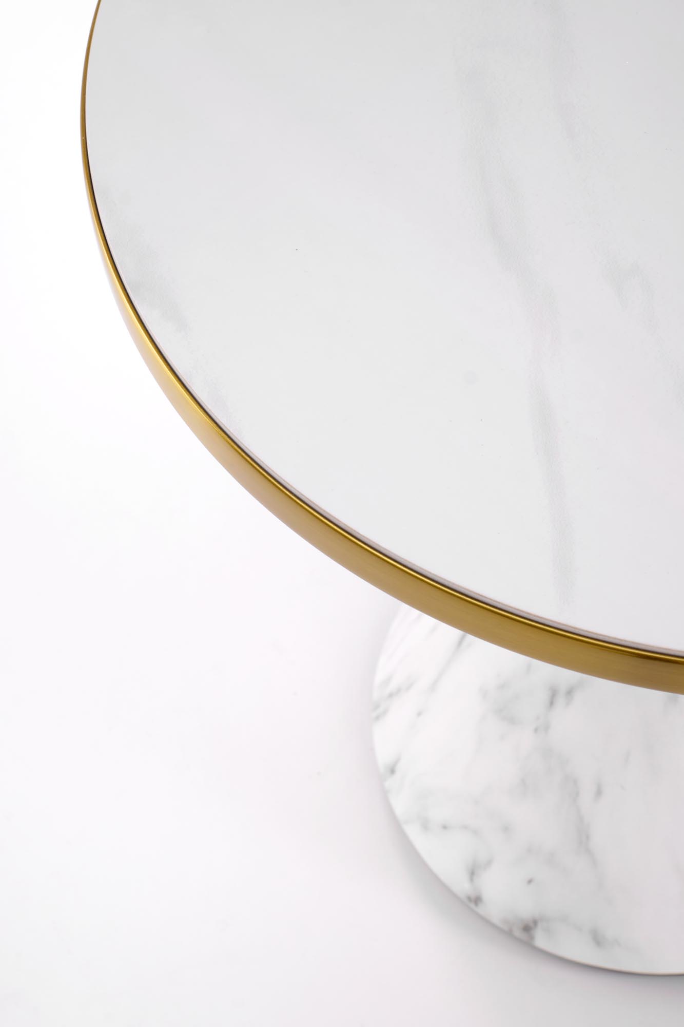 TALBI coffee table, white marble / white / gold - Image 6