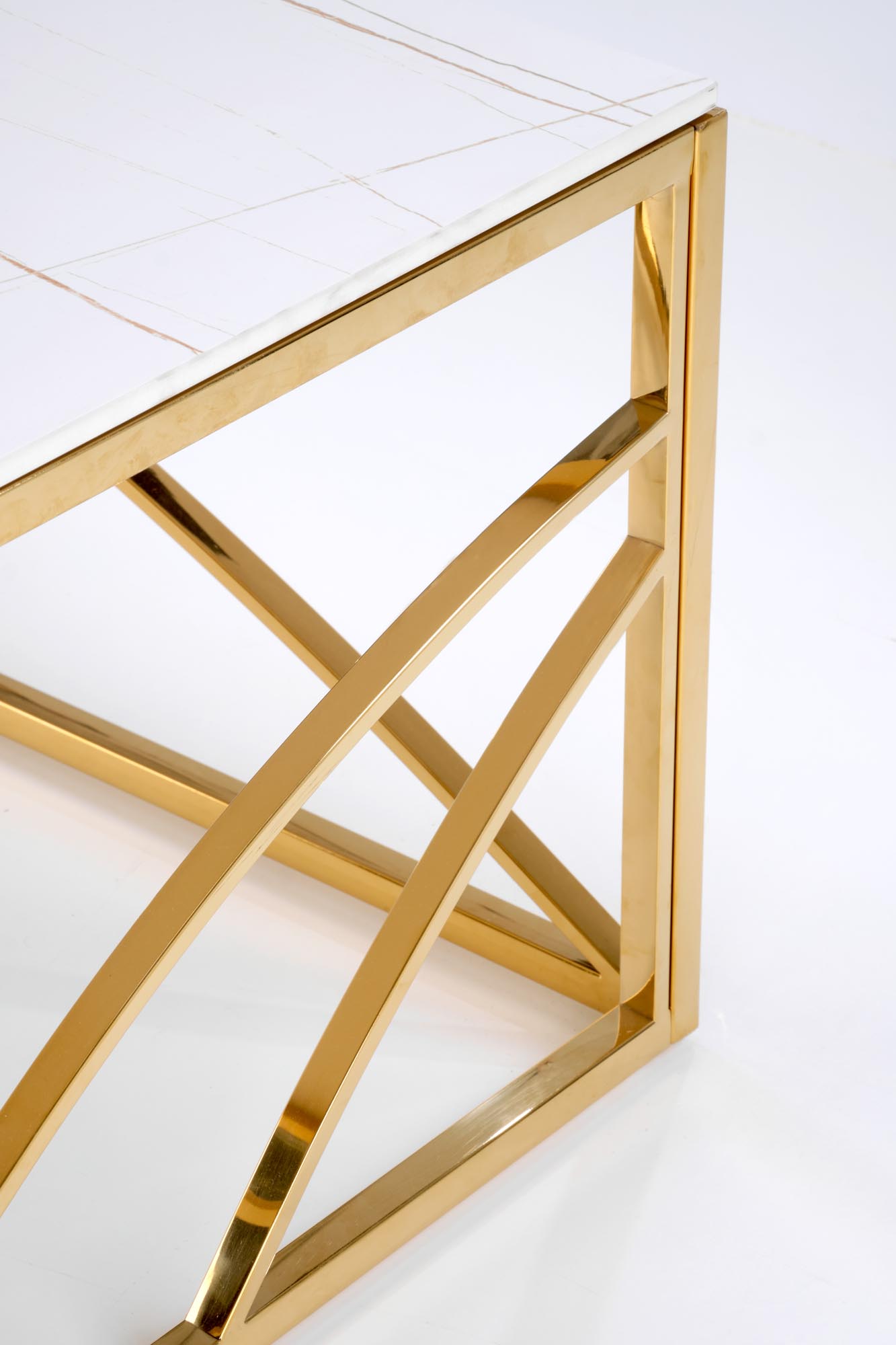 UNIVERSE 2, coffee table, white marble / gold - Image 8