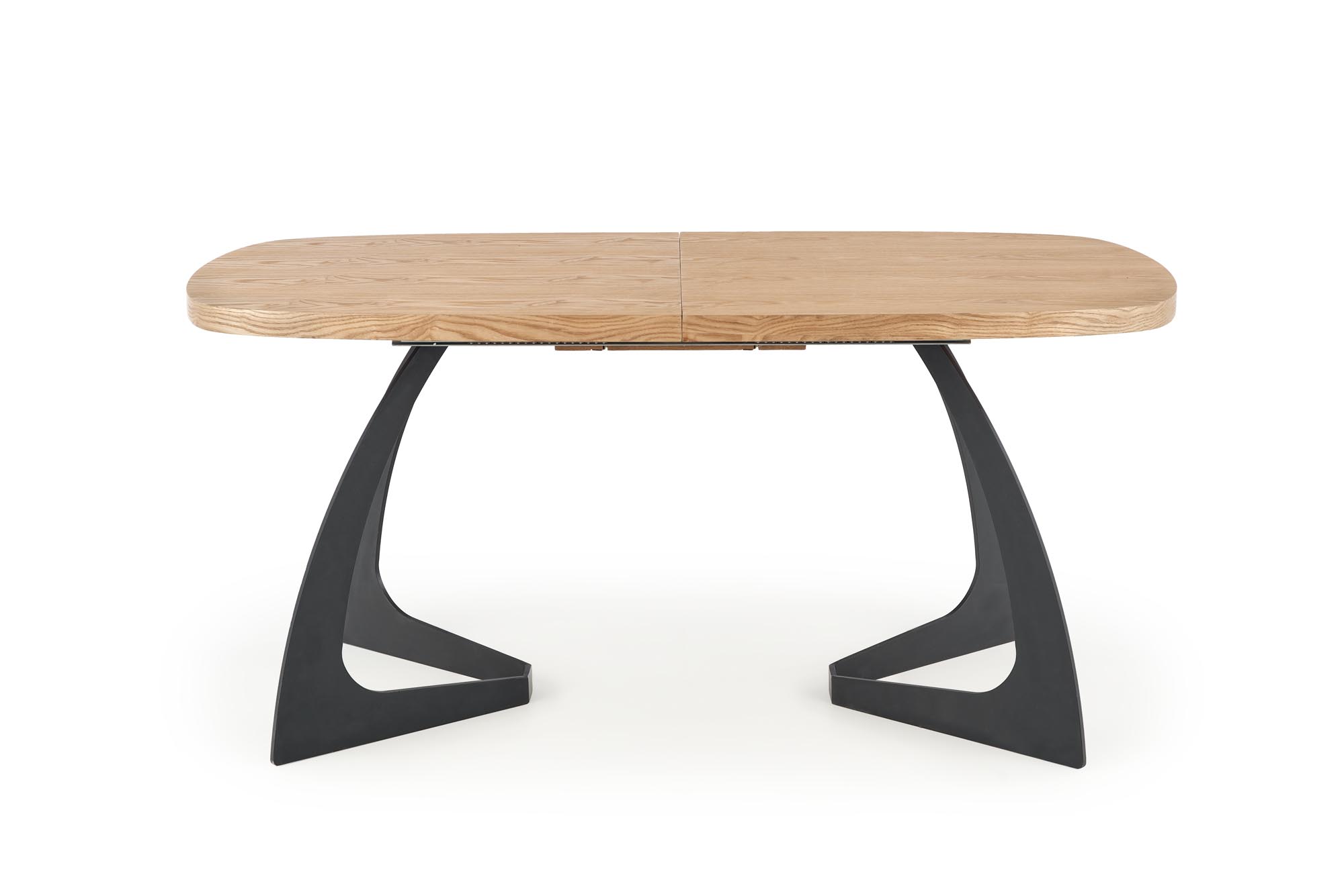 VELDON extension table, color: top - natural oak, legs - black - Image 4