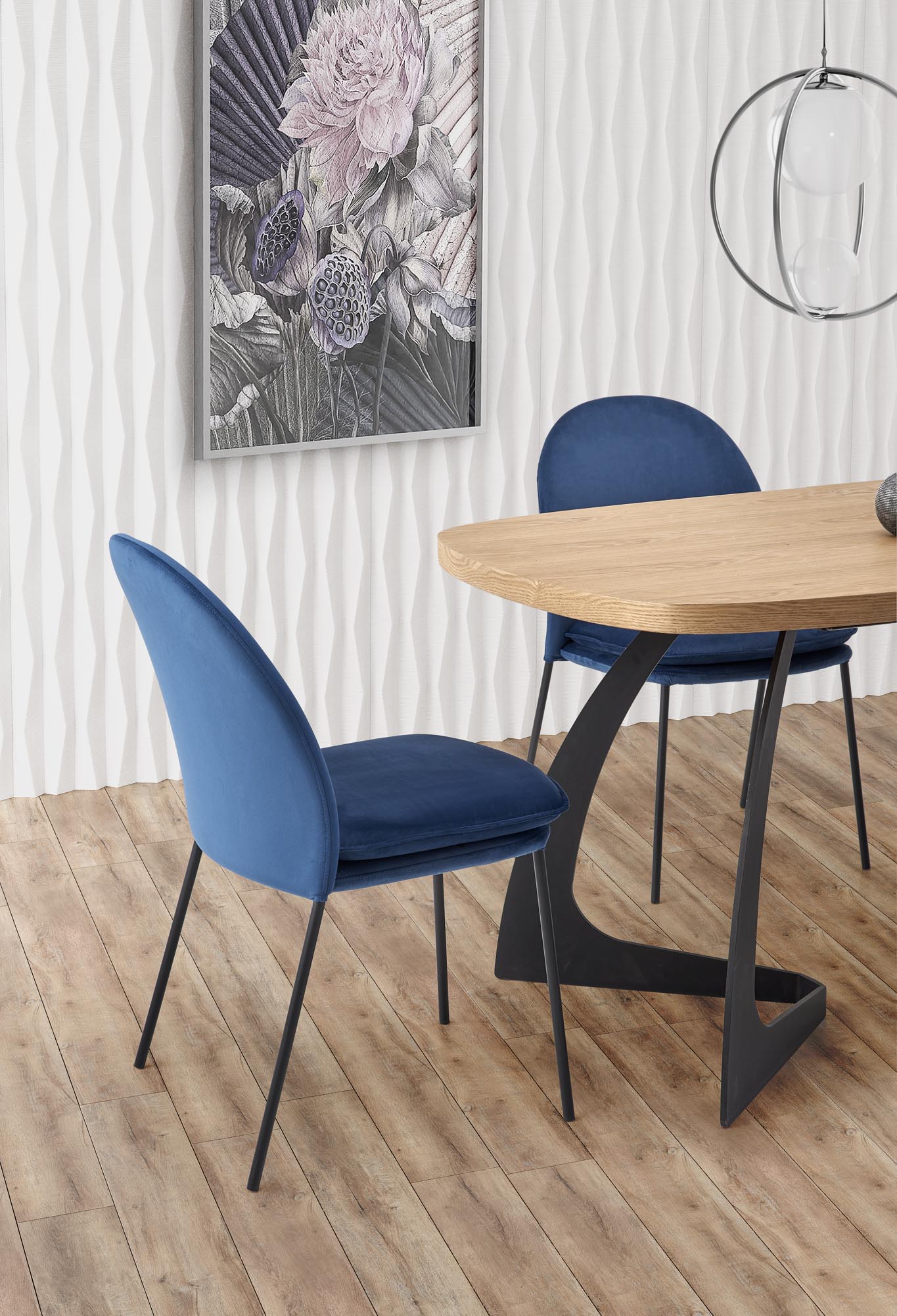 VELDON extension table, color: top - natural oak, legs - black - Image 6