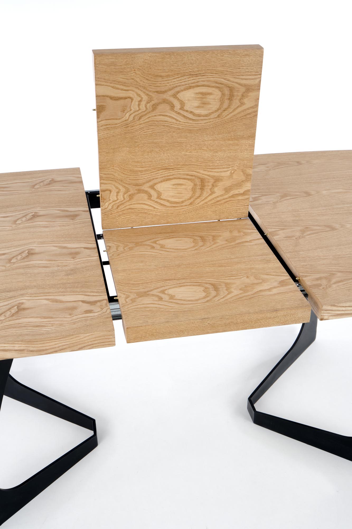VELDON extension table, color: top - natural oak, legs - black - Image 14