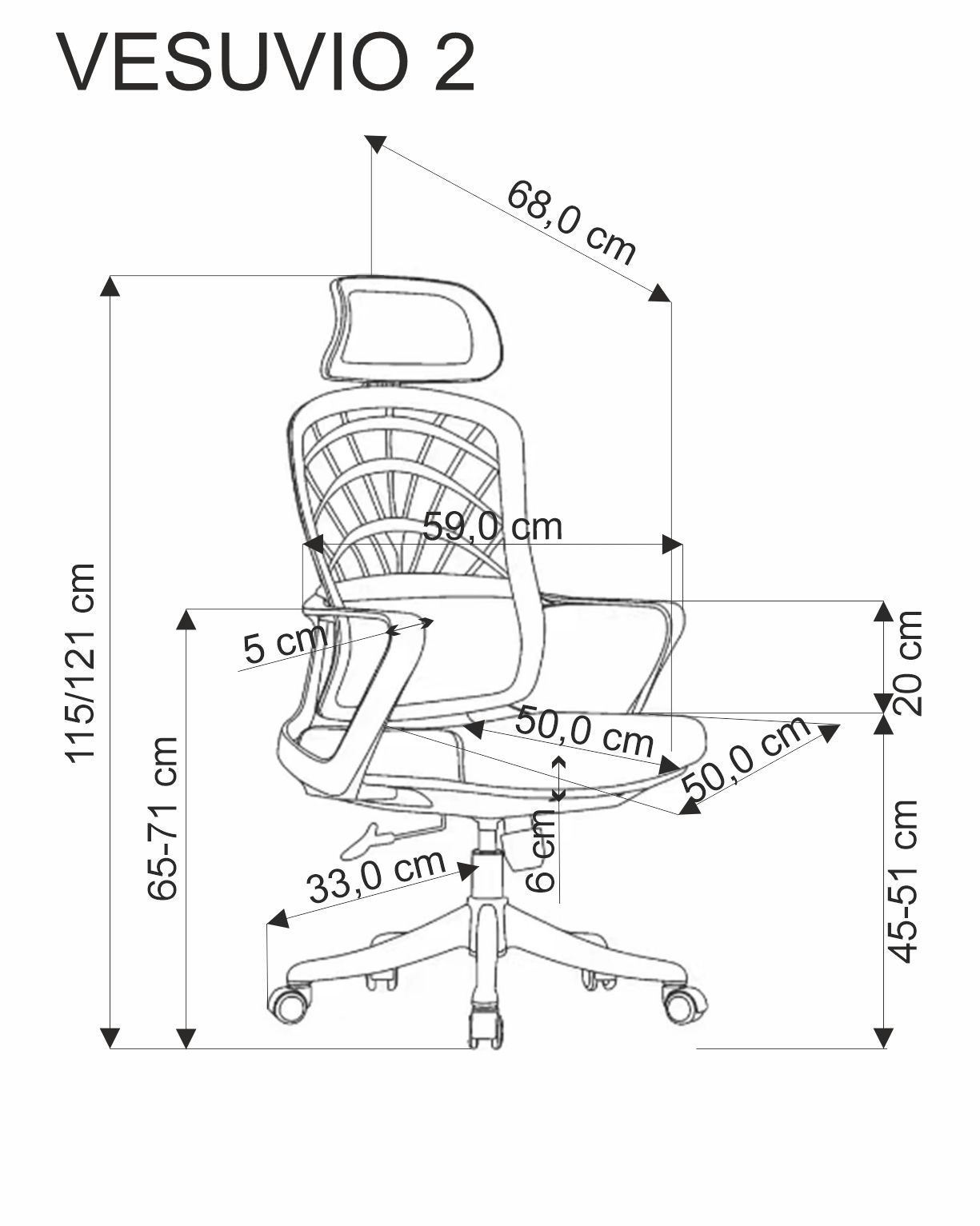 VESUVIO 2 office chair, cinnamon /white - Image 6