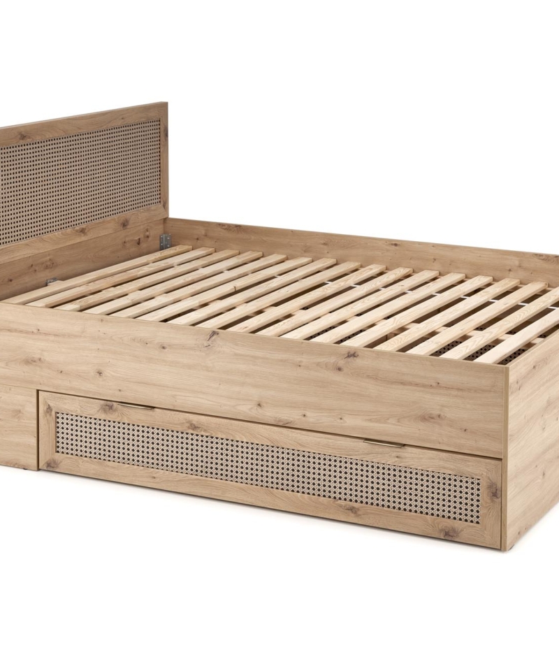 BORNEO LOZ-160 bed, artisan oak / black