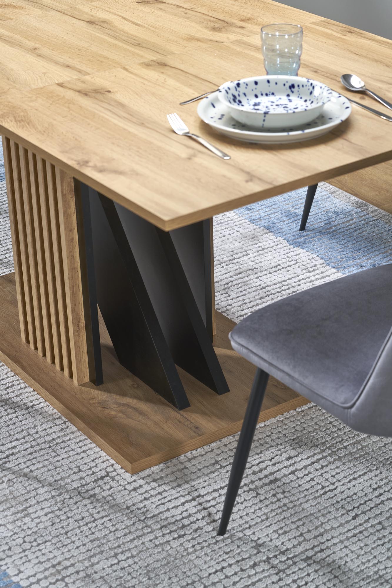 FABIANO extension table, artisan oak / black - Image 3