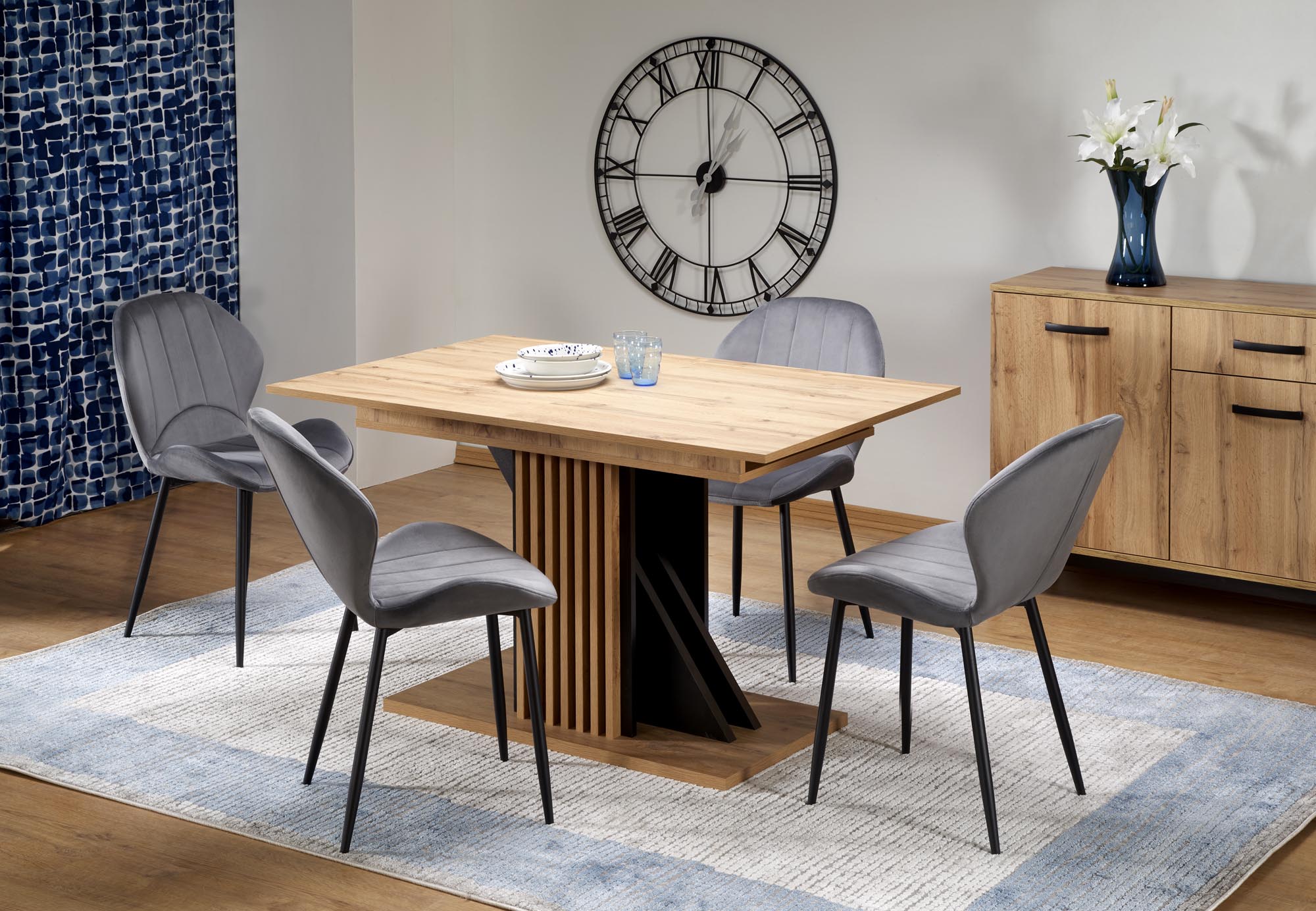 FABIANO extension table, artisan oak / black - Image 6