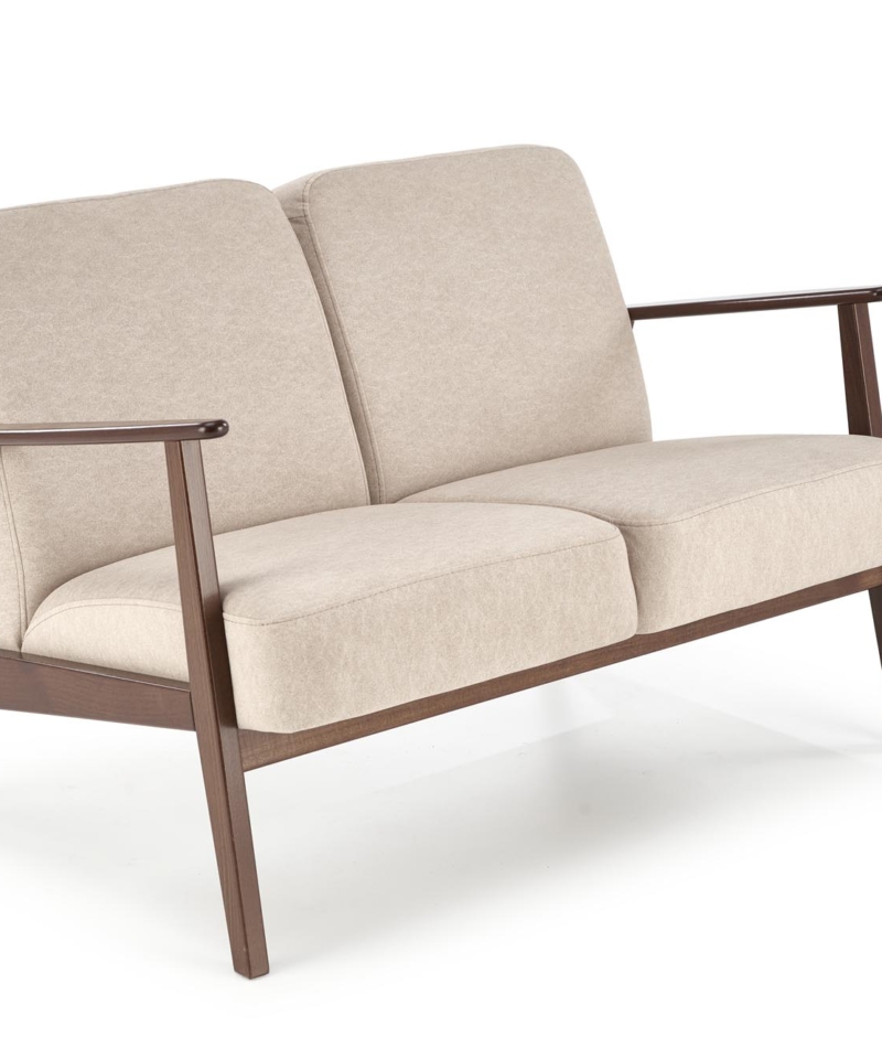 MILANO 2S sofa, beige CASTEL#15 / dark walnut