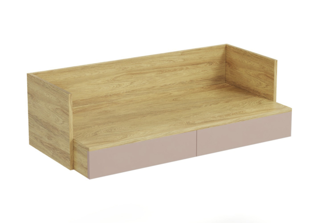 MOBIUS office desk 2S color: hikora oak/white