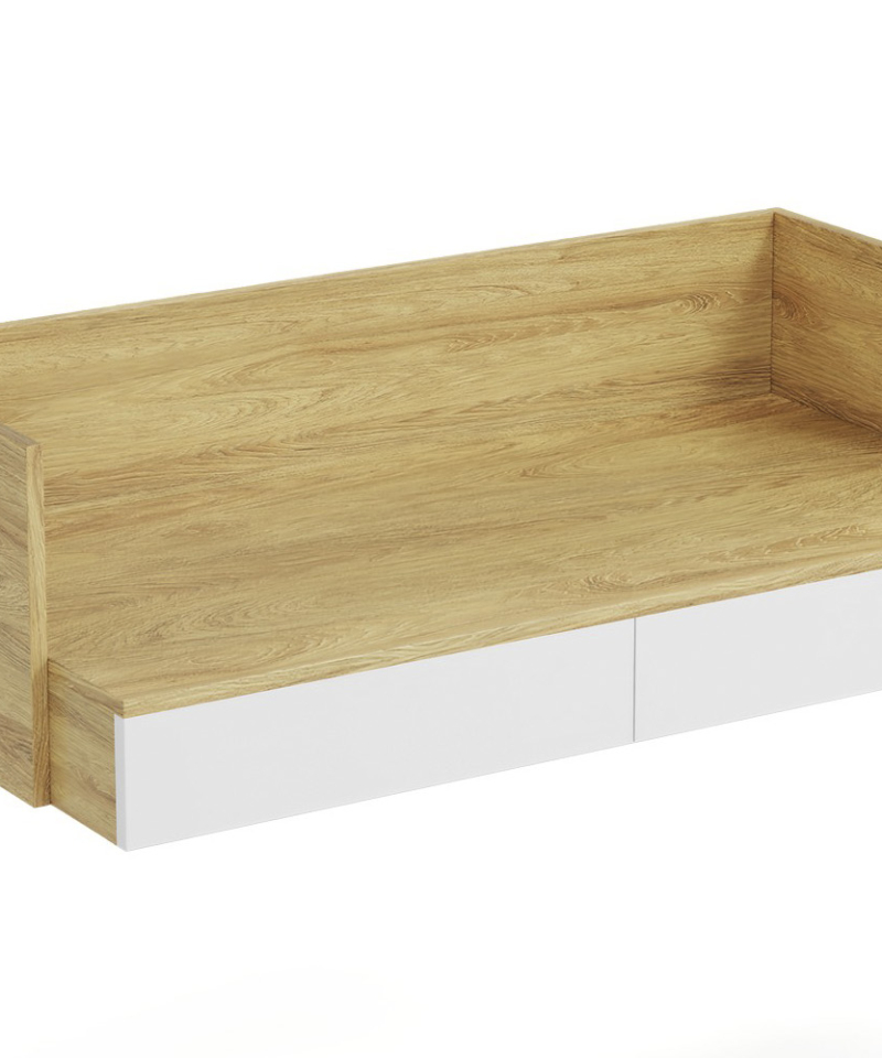 MOBIUS office desk 2S color: hikora oak/white