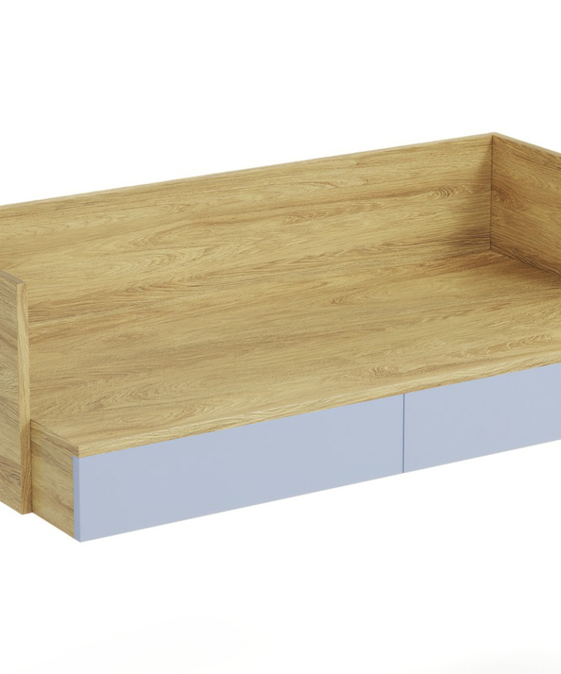 MOBIUS office desk 2S color: hikora oak/light blue