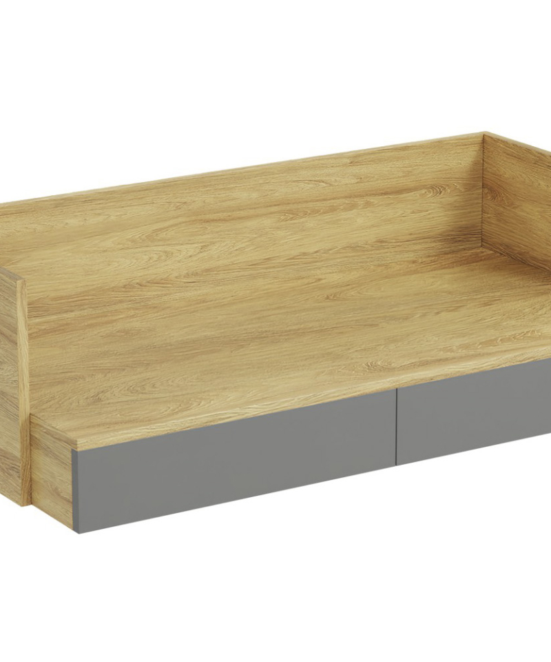 MOBIUS office desk 2S color: hikora oak/grey