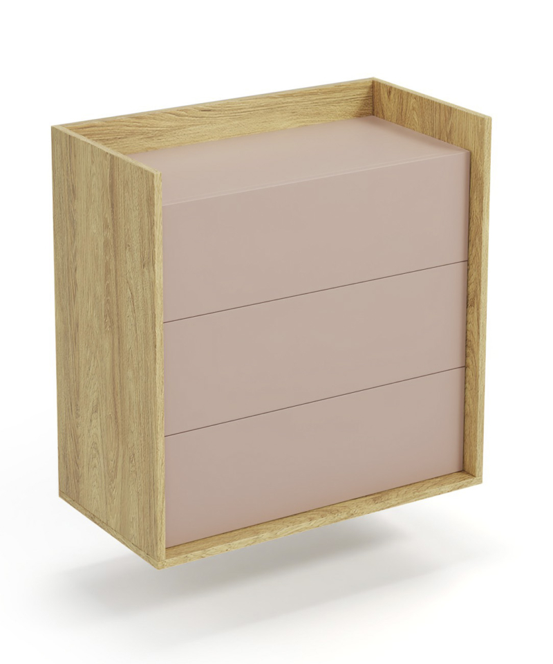 MOBIUS chest 3S color: hikora oak/white