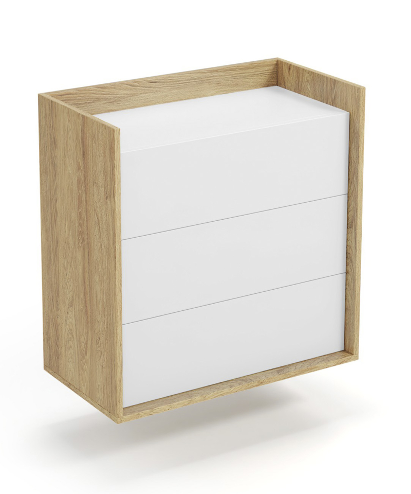 MOBIUS chest 3S color: hikora oak/white