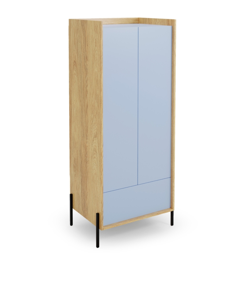 MOBIUS cabinet 2D color: hikora oak/blue horizon