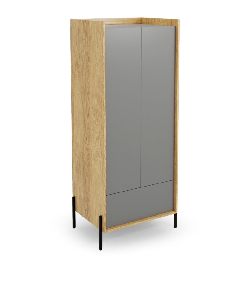 MOBIUS cabinet 2D color: hikora oak/grey dusty