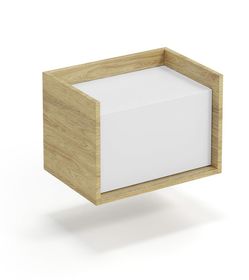 MOBIUS low cabinet 1D color: hikora oak/white
