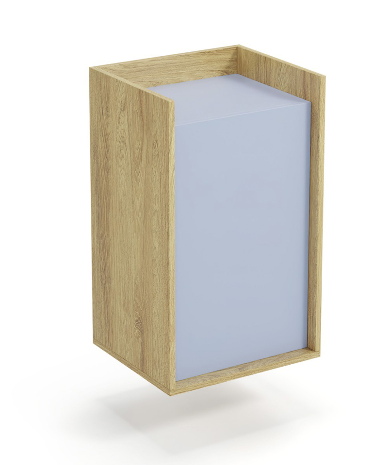 MOBIUS cabinet 1D color: hikora oak/light blue