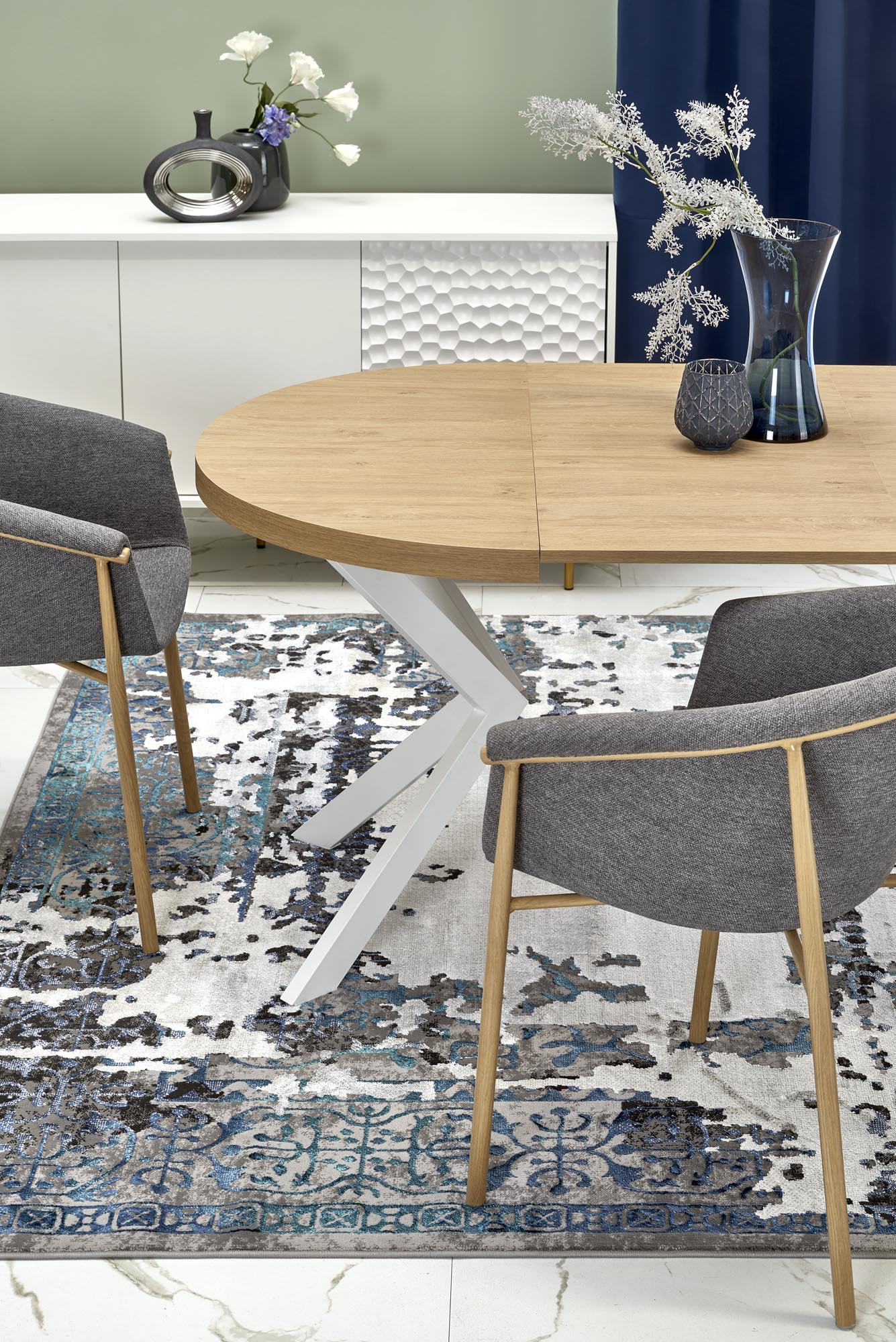 PERONI extension table, gold oak / white - Image 12