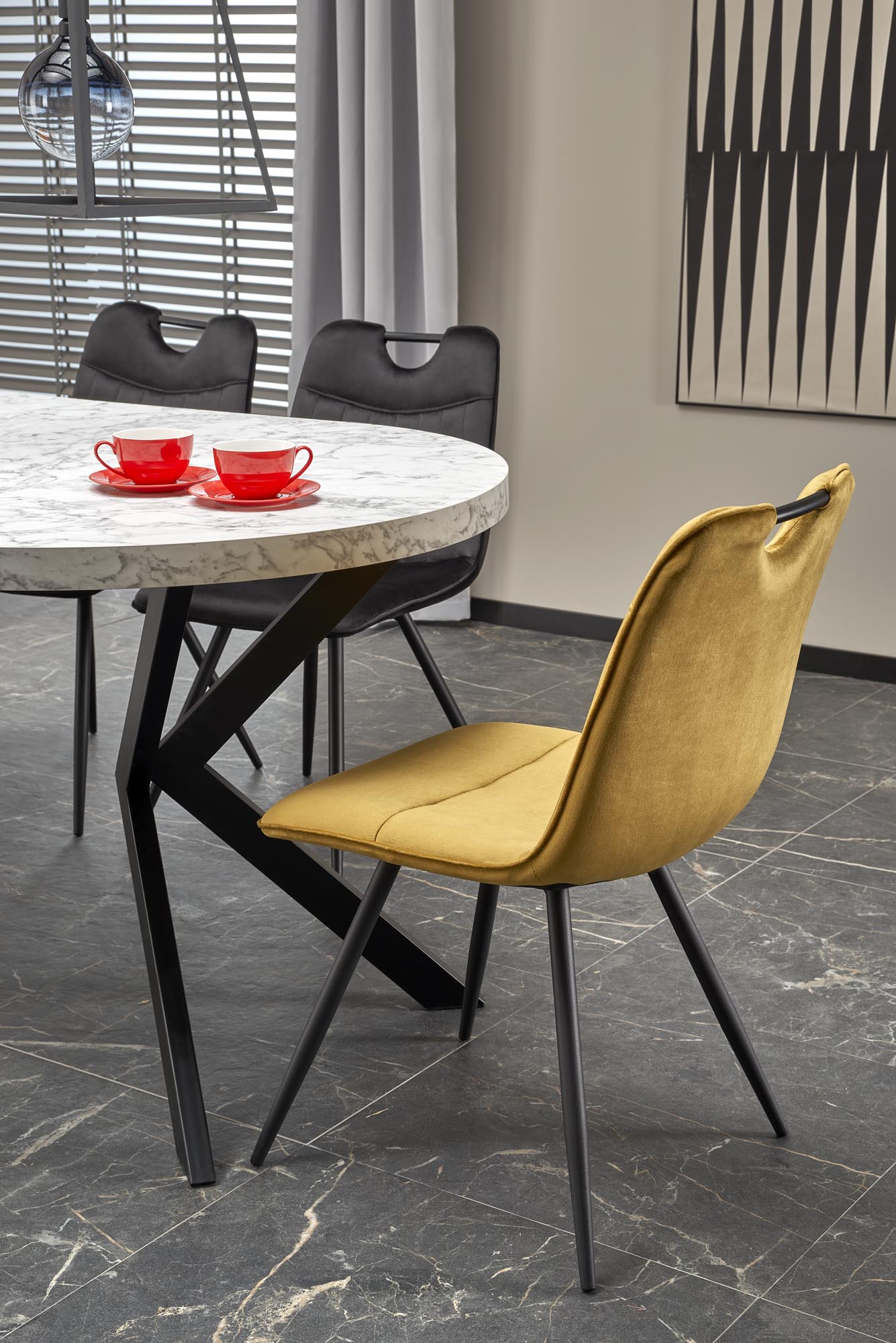 PERONI extension table, white marble / black - Image 16