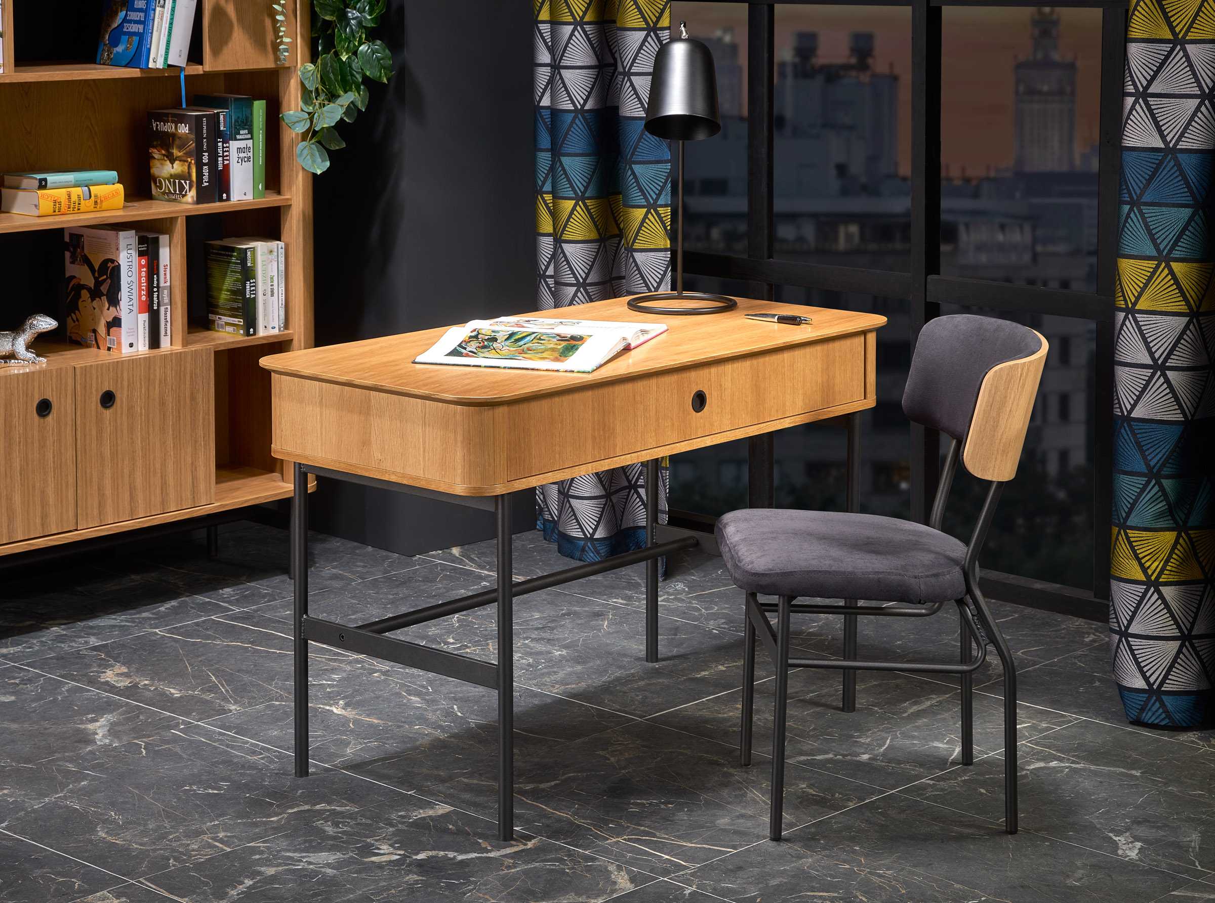 SMART B-1 desk color: natural oak - black
