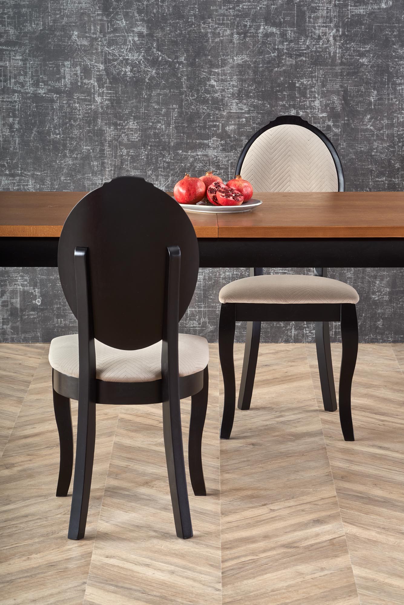 WINDSOR extension table, color: dark oak/black - Image 6