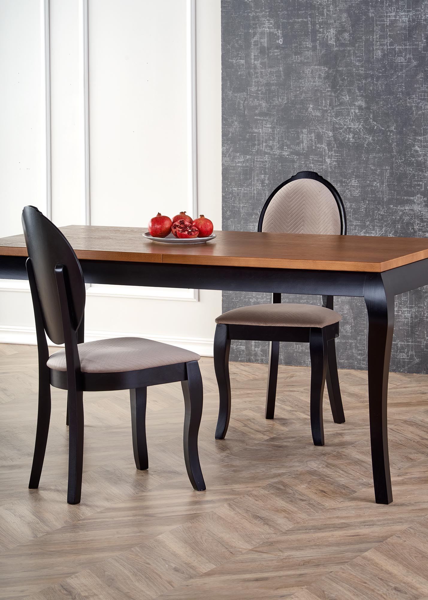 WINDSOR extension table, color: dark oak/black - Image 7