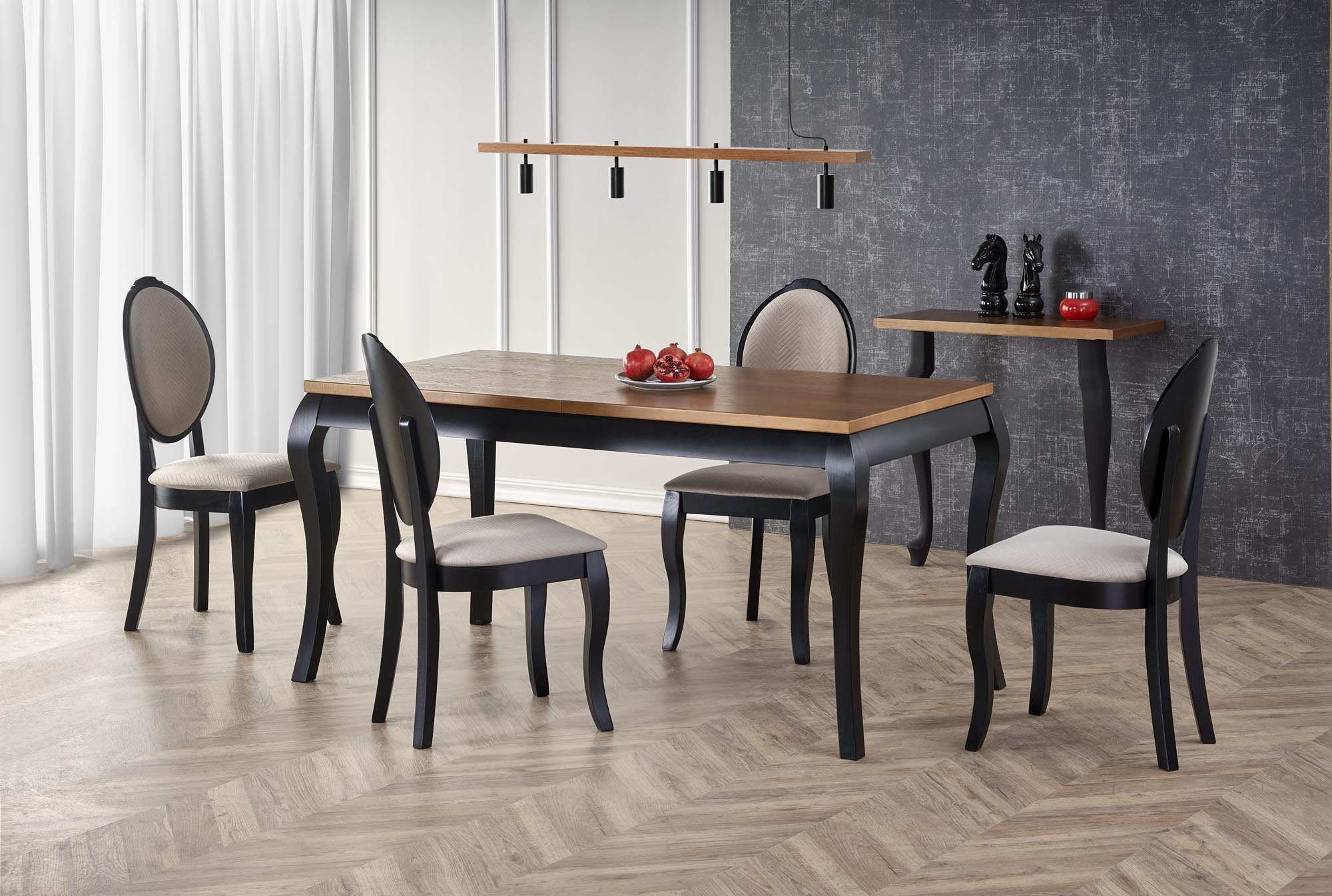 WINDSOR extension table, color: dark oak/black - Image 10
